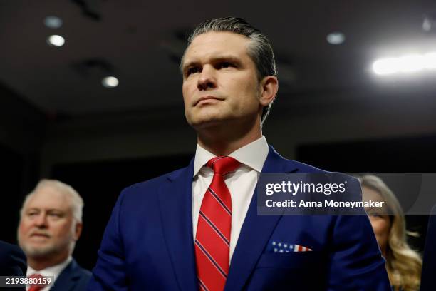 President-elect Donald Trump's nominee for Secretary of Defense Pete Hegseth arrives for his Senate Armed Services confirmation hearing on Capitol...