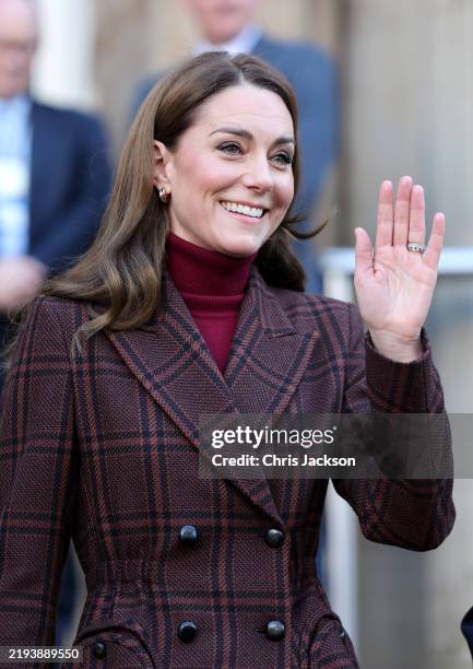 Catherine, Princess of Wales during a visit to The Royal Marsden Hospital on January 14, 2025 in London, England. The Prince and Princess of Wales...