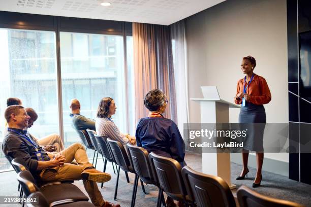 engaging business presentation - lectern stock pictures, royalty-free photos & images