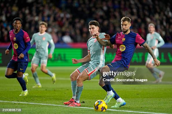Julian Inigo Julian Alvarez of Atletico Madrid, Inigo Martinez of FC Barcelona ...