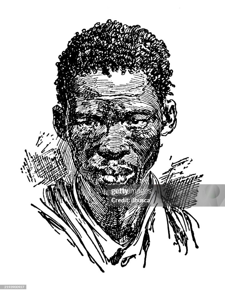 Portrait of man of Hottentot ethnicity