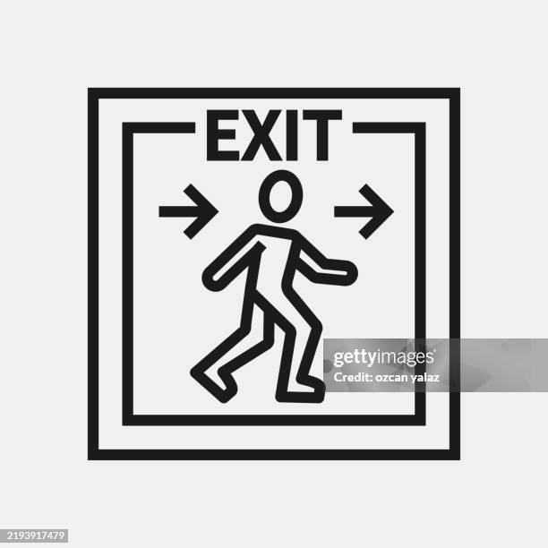 firefighter department related line icon. editable stroke. - evacuation stock illustrations