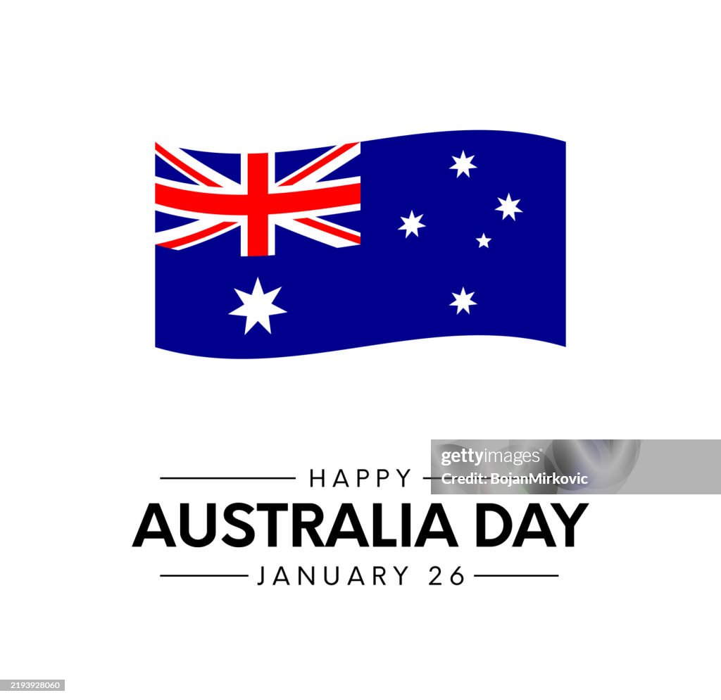 Australia Day card, poster. January 26. Vector