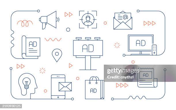 Advertising High Resolution Advertising And Media Line Art Banner Design Billboard Advertisement ...