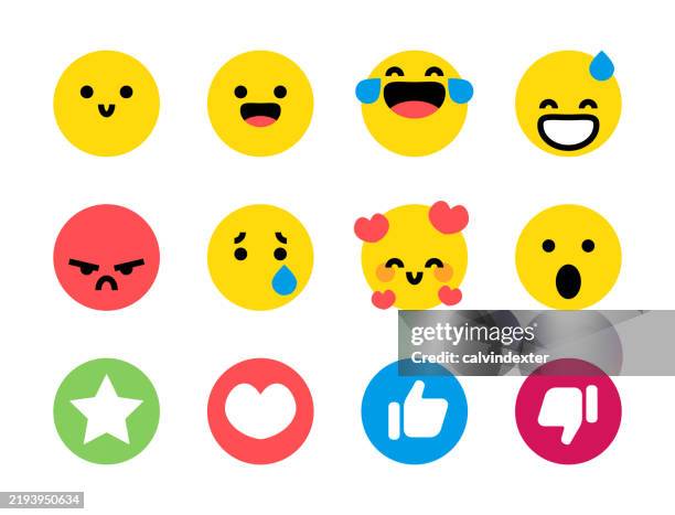 essential emoji reactions - emoji stock illustrations