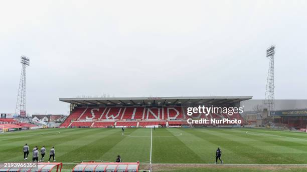 General view of the ground during the Sky Bet League 2 match between Swindon Town and Barrow at the County Ground in Swindon, on January 18, 2025.