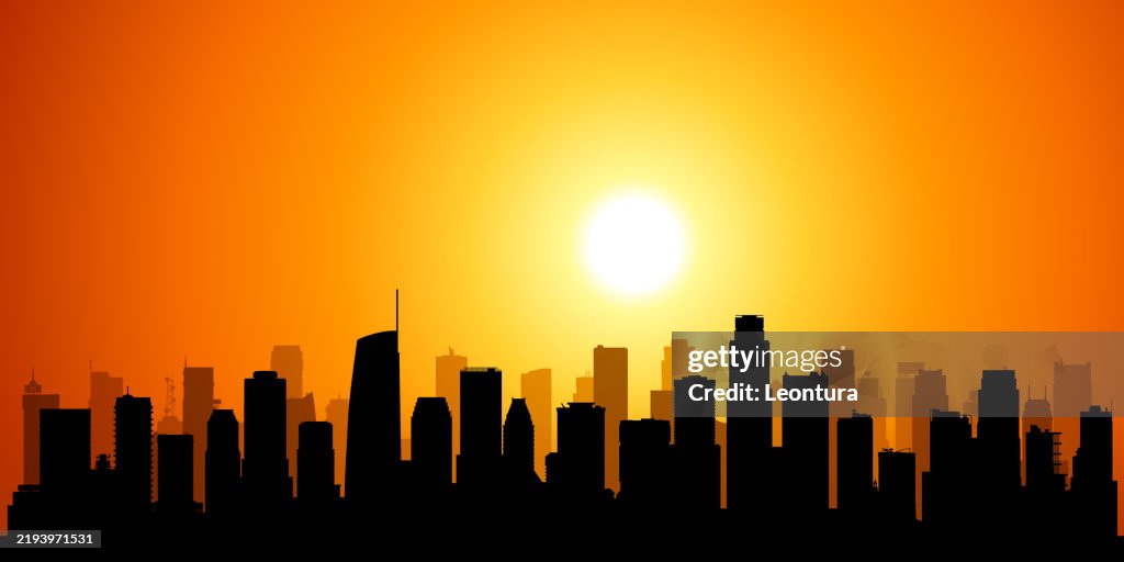 Los Angeles Skyline Silhouette (All Buildings Are Complete and Moveable)