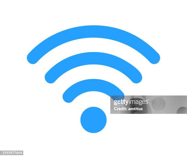 illustrations, cliparts, dessins animés et icônes de symbole wifi mince - communication sans fil