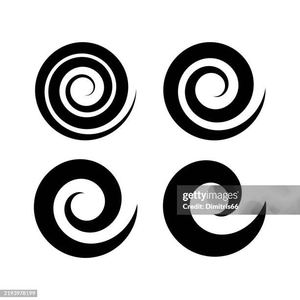 ilustraciones, imágenes clip art, dibujos animados e iconos de stock de conjunto de iconos en espiral - remolino