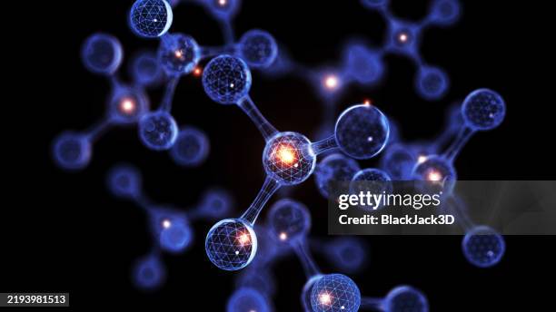 digitale molekularstruktur. innovationskonzepte der biotechnologie - nanotechnologie stock-fotos und bilder