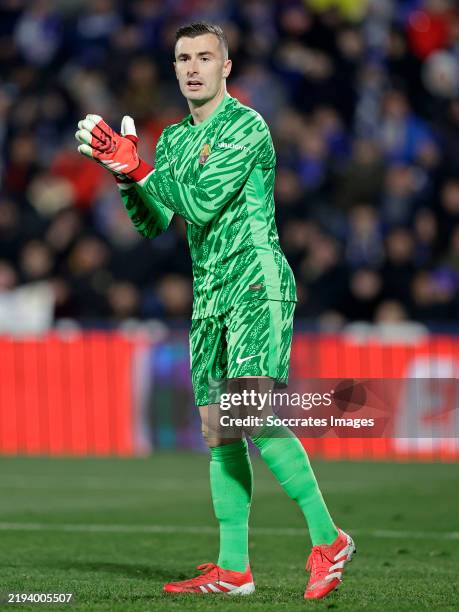 Inaki Pena of FC Barcelona during the LaLiga EA Sports match between Getafe v FC Barcelona at the Coliseum Alfonso Perez on January 18, 2025 in...