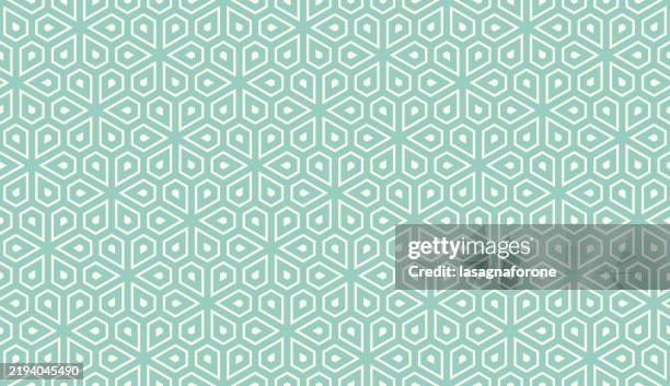 seamless geometric vector pattern - lotus flower outline stock illustrations