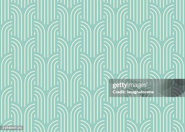 ilustraciones, imágenes clip art, dibujos animados e iconos de stock de patrón vectorial geométrico sin costuras - fondo turquesa