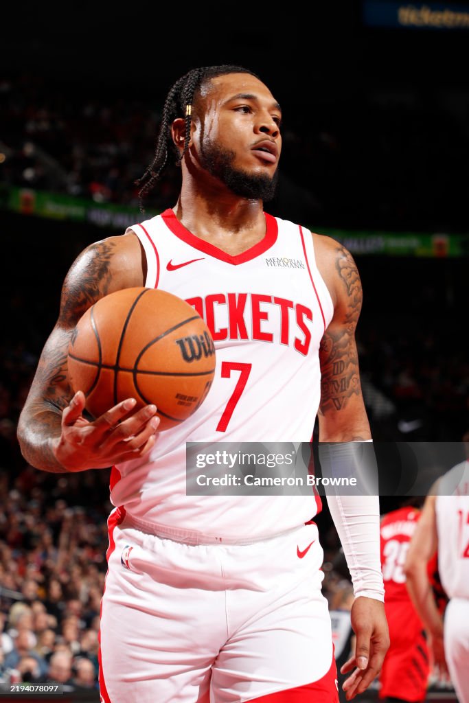 Cam Hodges Rockets Cam Whitmore of the Houston Rockets looks on during the game against ...