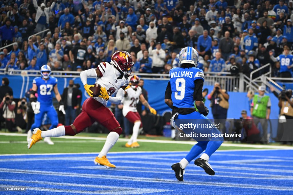 Mike Commanders Washington Commanders cornerback Mike Sainristil steps in front of a ...