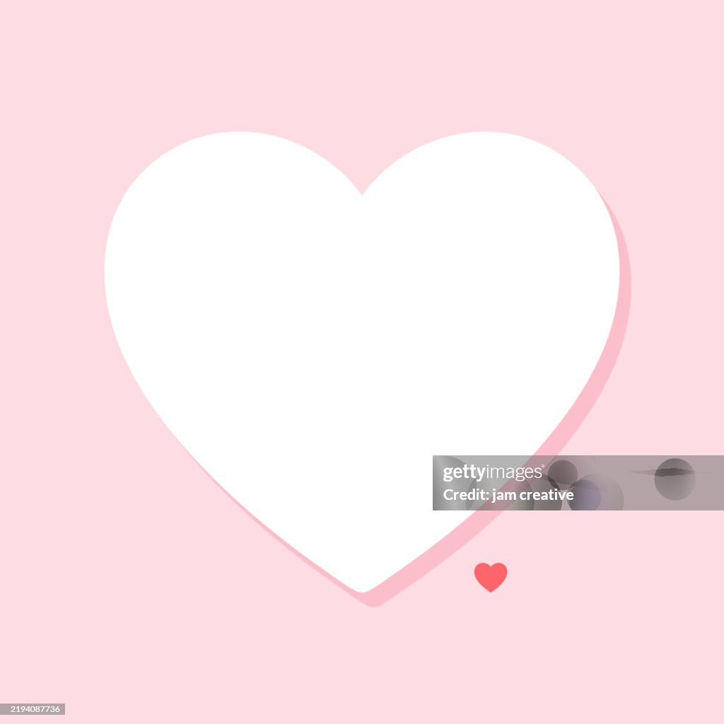 Pink Heart Note Love Note Heart Symbol Message On Baby Pink Background High-Res Vector ...