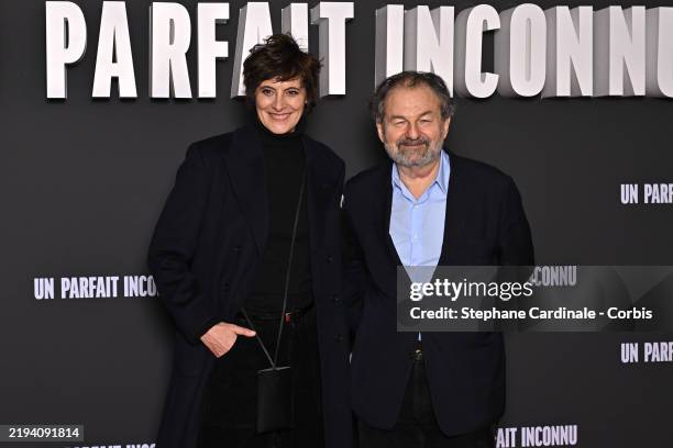 Inès de la Fressange and Denis Olivennes attend the "Un Parfait Inconnu - A Complete Unknown" Premiere at Le Grand Rex on January 15, 2025 in Paris,...