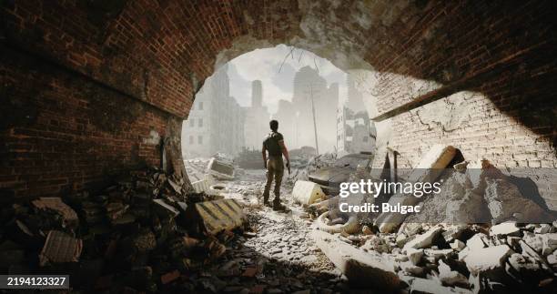 echos der vergessenen welt - apokalypse stock-fotos und bilder