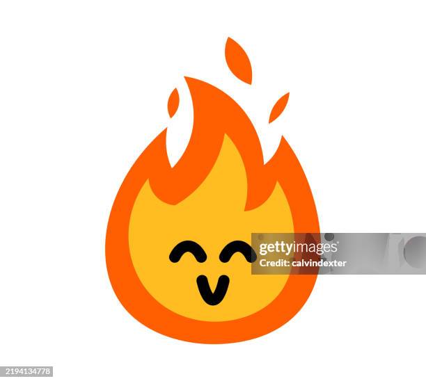 cute fire icon design - flames transparent background stock illustrations