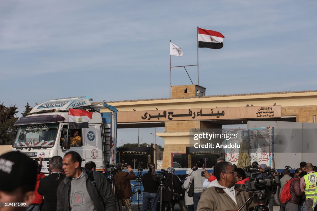 Qesm Rafah Humanitarian aid trucks, crossing from Egypt to Rafah Border... News ...