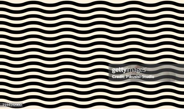 black wavy lines pattern on cream background. - squiggle stock illustrations