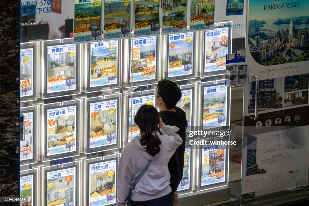 Property agency store in Causeway Bay, Hong Kong