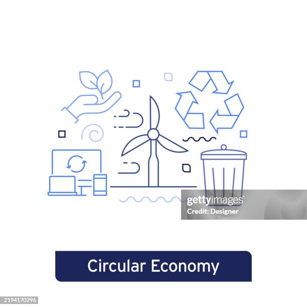 circular economy concept vector illustration. editable stroke vector design. - infinity symbol editable stock illustrations