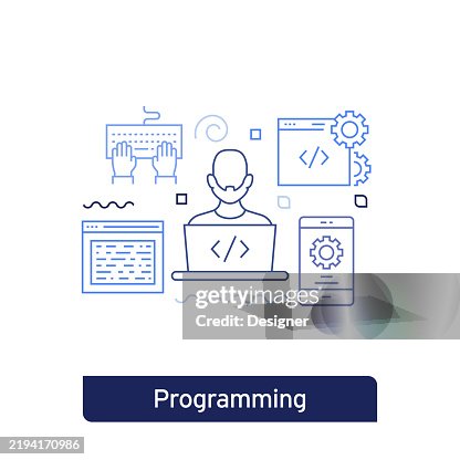 Programming Concept Vector Illustration Editable Stroke Vector Design ...
