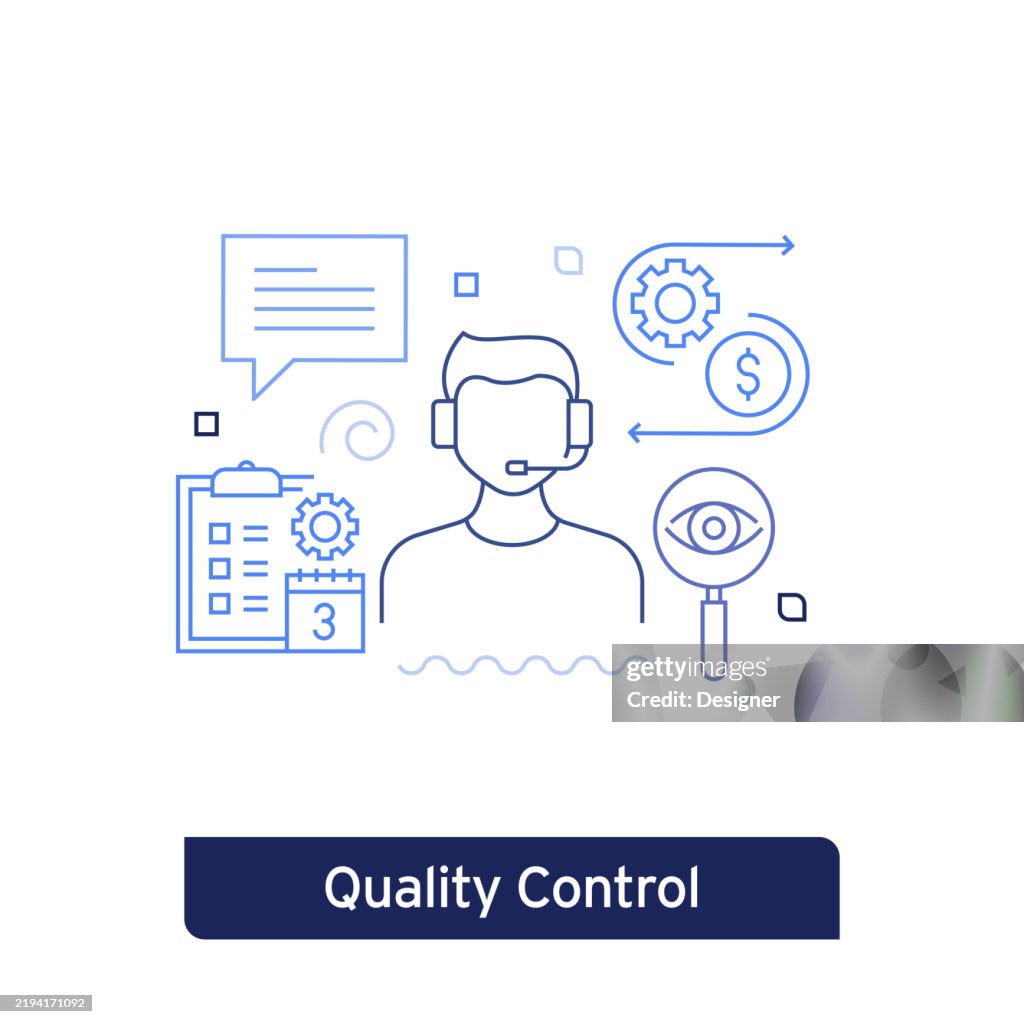 Quality Control Concept Vector Illustration Editable Stroke Vector ...