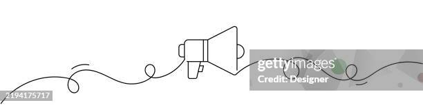 one continuous line drawing of announcement icon. single line vector illustration - continuous line drawing stock illustrations