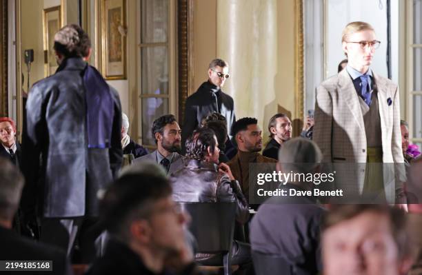 Alex Hassell and Rege-Jean Page attend the dunhill Fashion Show during Milan Fashion Week Menswear Fall/Winter 2025-2026 on January 19, 2025 in...