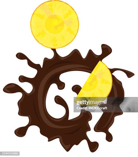 pineapple with chocolate - fine jewelry stock illustrations