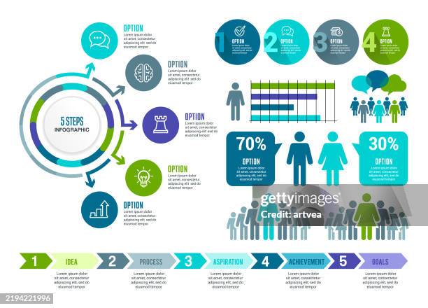 stockillustraties, clipart, cartoons en iconen met demographics infographic elements - demografie