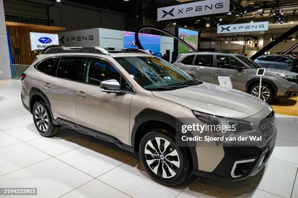 Subaru Outback 4WD stationwagon on display at the AutoSalon on January 10, 2025 in Brussels, Belgium.