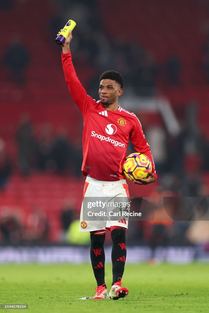 Amad Amad Diallo of Manchester United holds up
