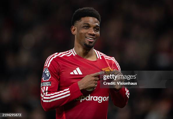 Amad Amad Diallo of Manchester United celebrates scoring the second goal ...