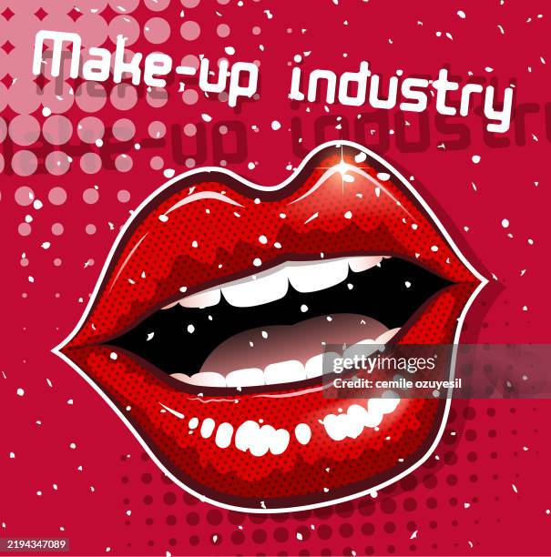 beauty shopping - cosmetics production stock illustrations