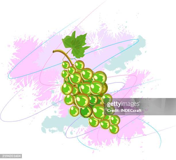 grape with grunge - mixed berries isolated stock illustrations