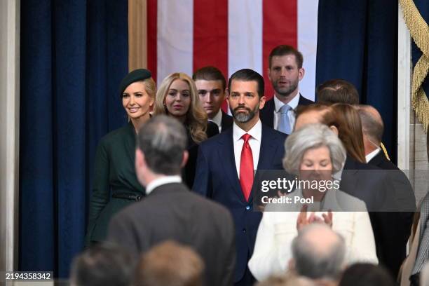 Ivanka Trump, Tiffany Trump, Barron Trump, Donald Trump Jr. And Eric Trump arrive for the inauguration of U.S. President-elect Donald Trump in the...