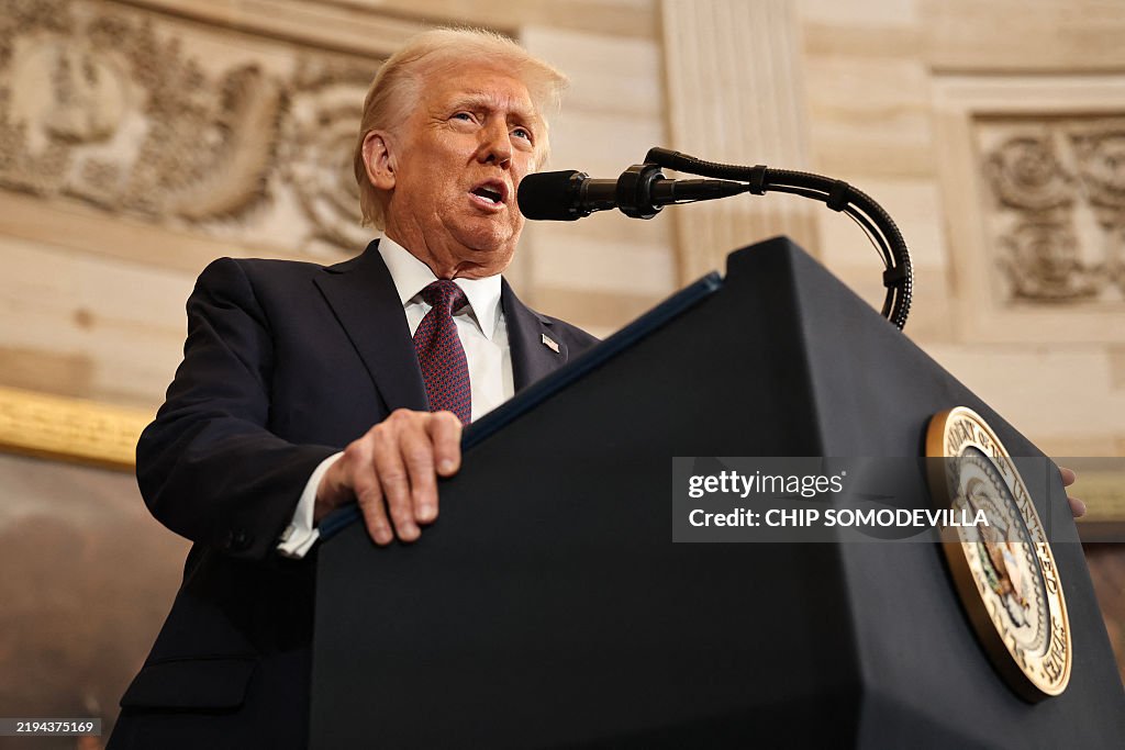 Trump Official Inauguration US President Donald Trump delivers his inaugural address after being ...