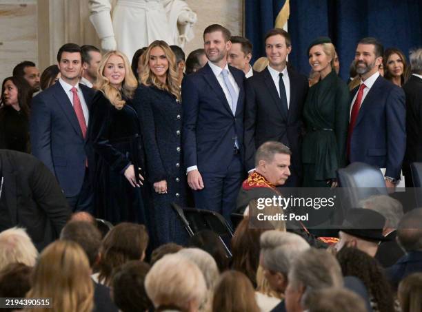 Michael Boulos, Tiffany Trump, Lara Trump, Eric Trump, Jared Kushner, Ivanka Trump and Donald Trump Jr. Attend inauguration ceremonies in the Rotunda...