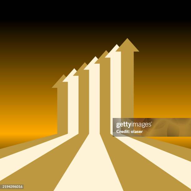 3d Bar Graph Showing Progress On Wall High-Res Vector Graphic - Getty ...