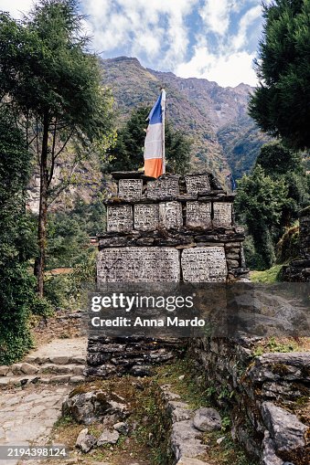 A stupa made of stone on everest base camp trek A stupa made of stone on everest base camp trek