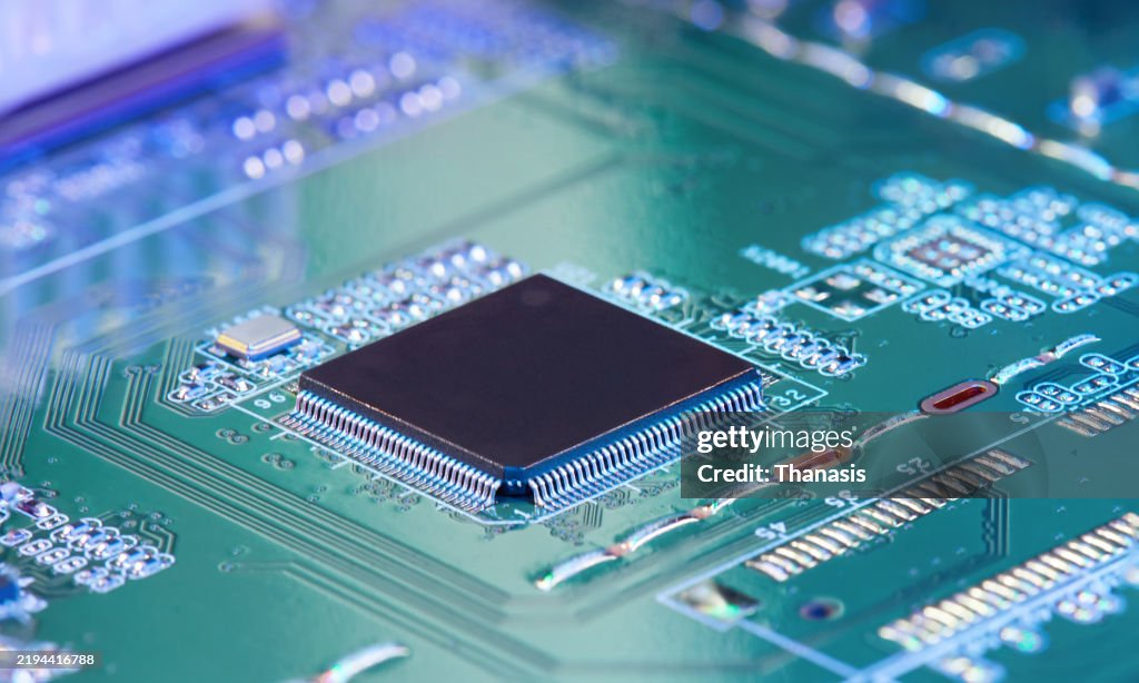 Close-up on a Computer Chip