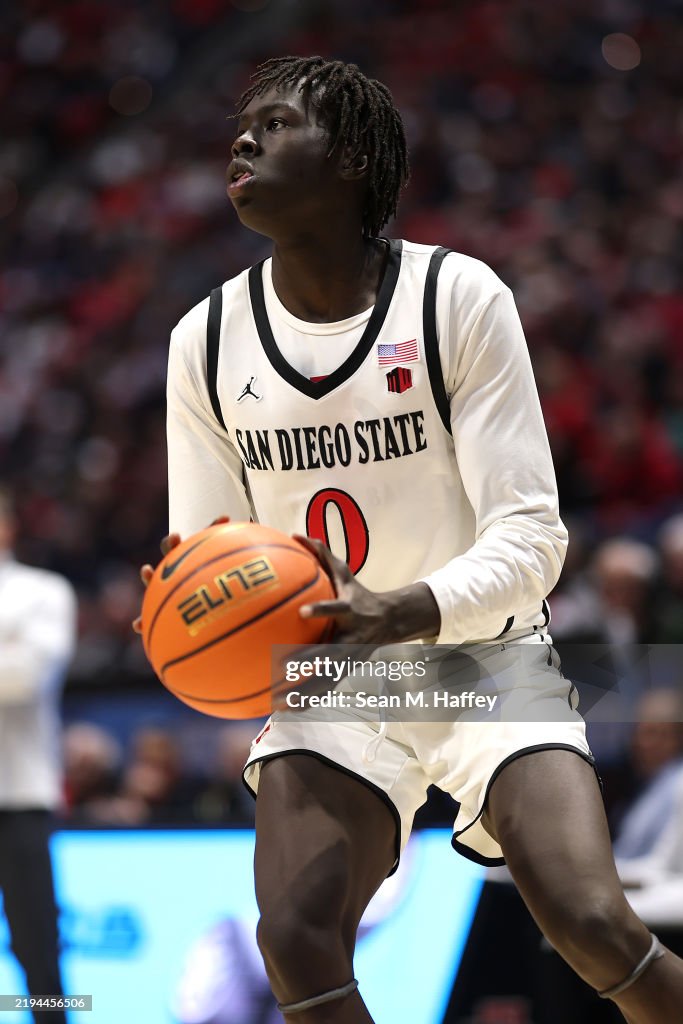 Magoon Magoon Gwath of the San Diego State Aztecs looks to shoot during the ...