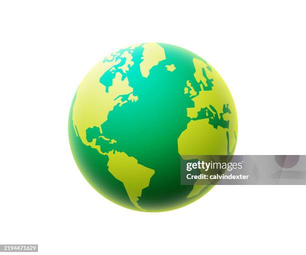 planet earth showing america europe and africa - world map transparent background stock illustrations