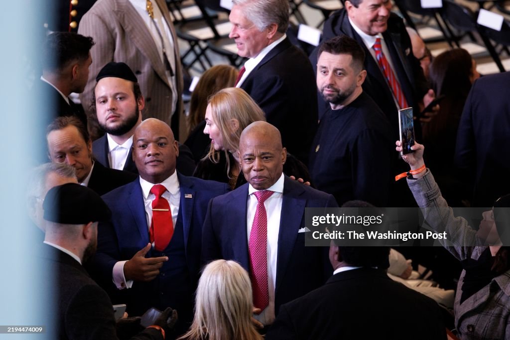 Eric Adams Inauguration New York City Mayor Eric Adams poses for a photo with guest on... News ...
