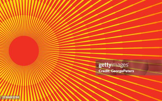 concentric circles and light beams abstract background - energy efficient heating stock illustrations