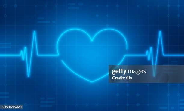 heart pulse trace blue care abstract background - medical terminology stock illustrations