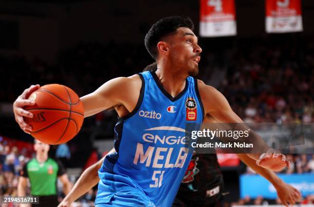 Nolan Stringer Shea Ili of Melbourne United in action during the round 17 NBL match ...
